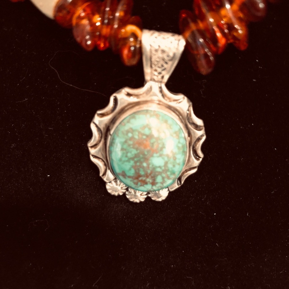 HANDMADE AMBER TURQUOISE NECKLACE SET